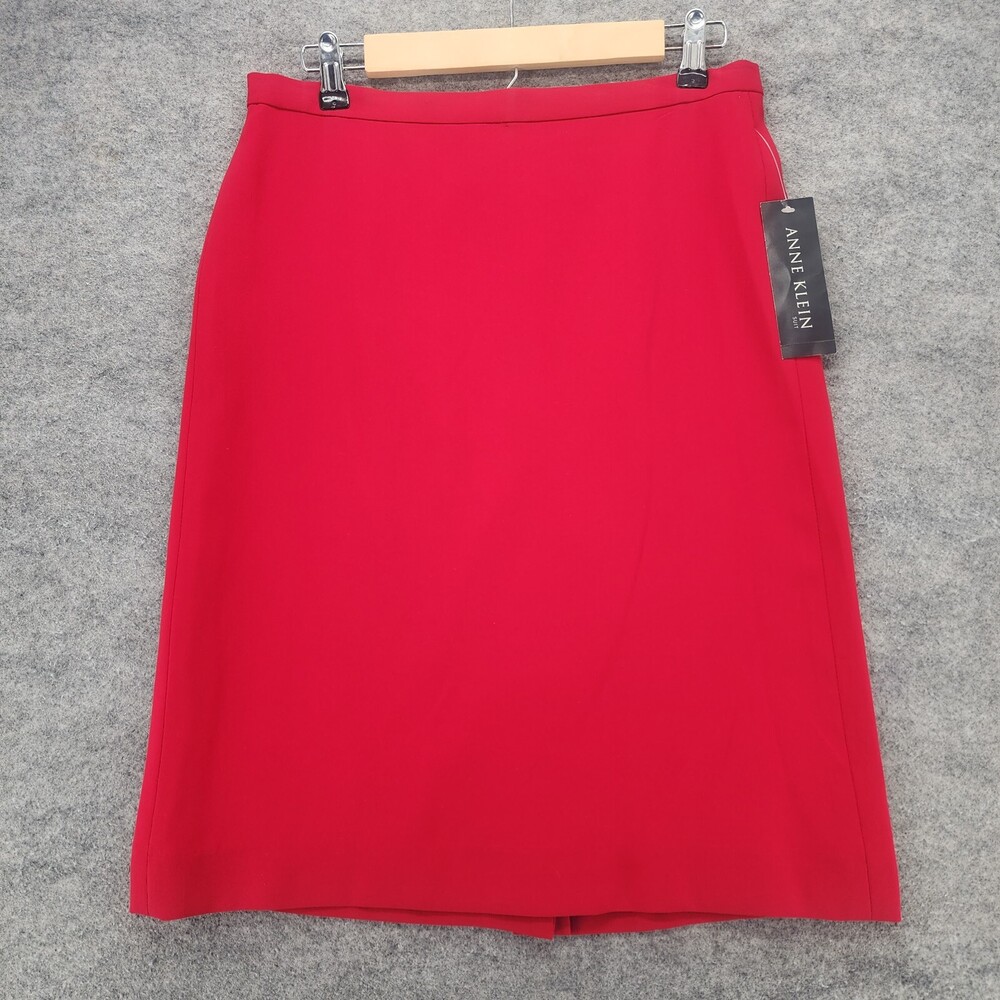 Anne Klein Skirt Womens 6 Straight Midi Red